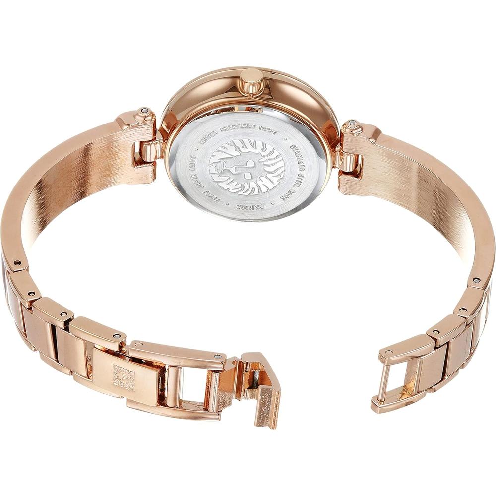 ANNE KLEIN AK/1980BKGB RELOJ PARA MUJER CON DIAMANTE Y PULSERA TIPO BRAZALETE | ORO ROSA/BORGOÑA - 4
