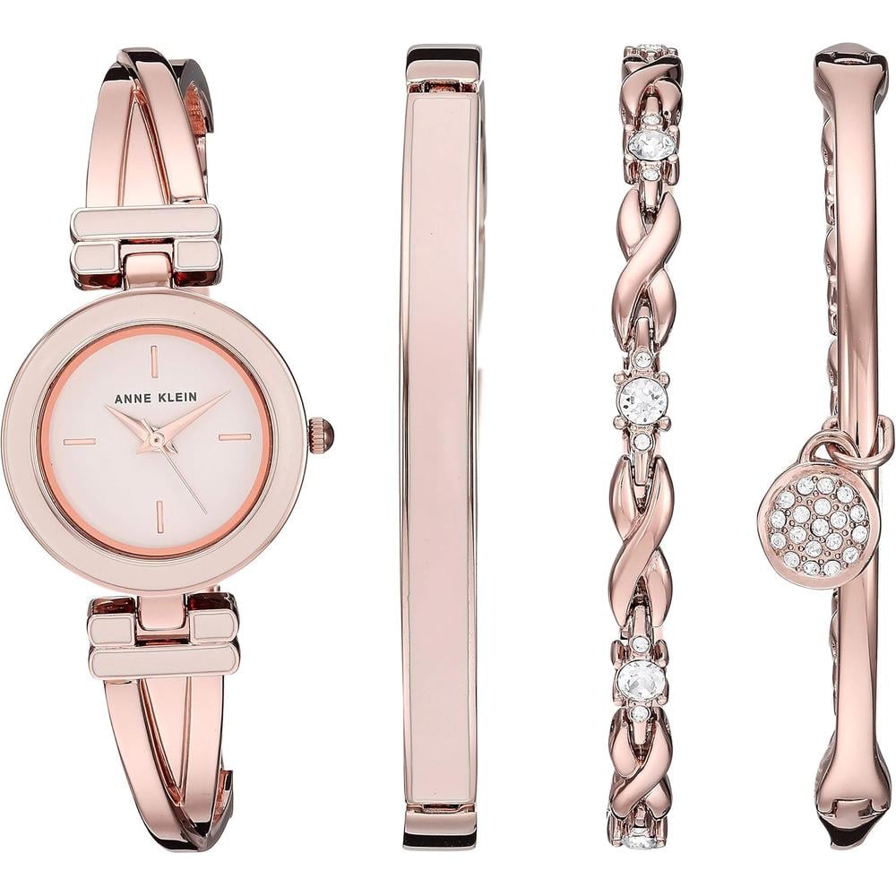 ANNE KLEIN AK/3284LPST SET PARA MUJER: RELOJ CON CRISTALES Y PULSERAS | ORO ROSA/ROSADO - 1