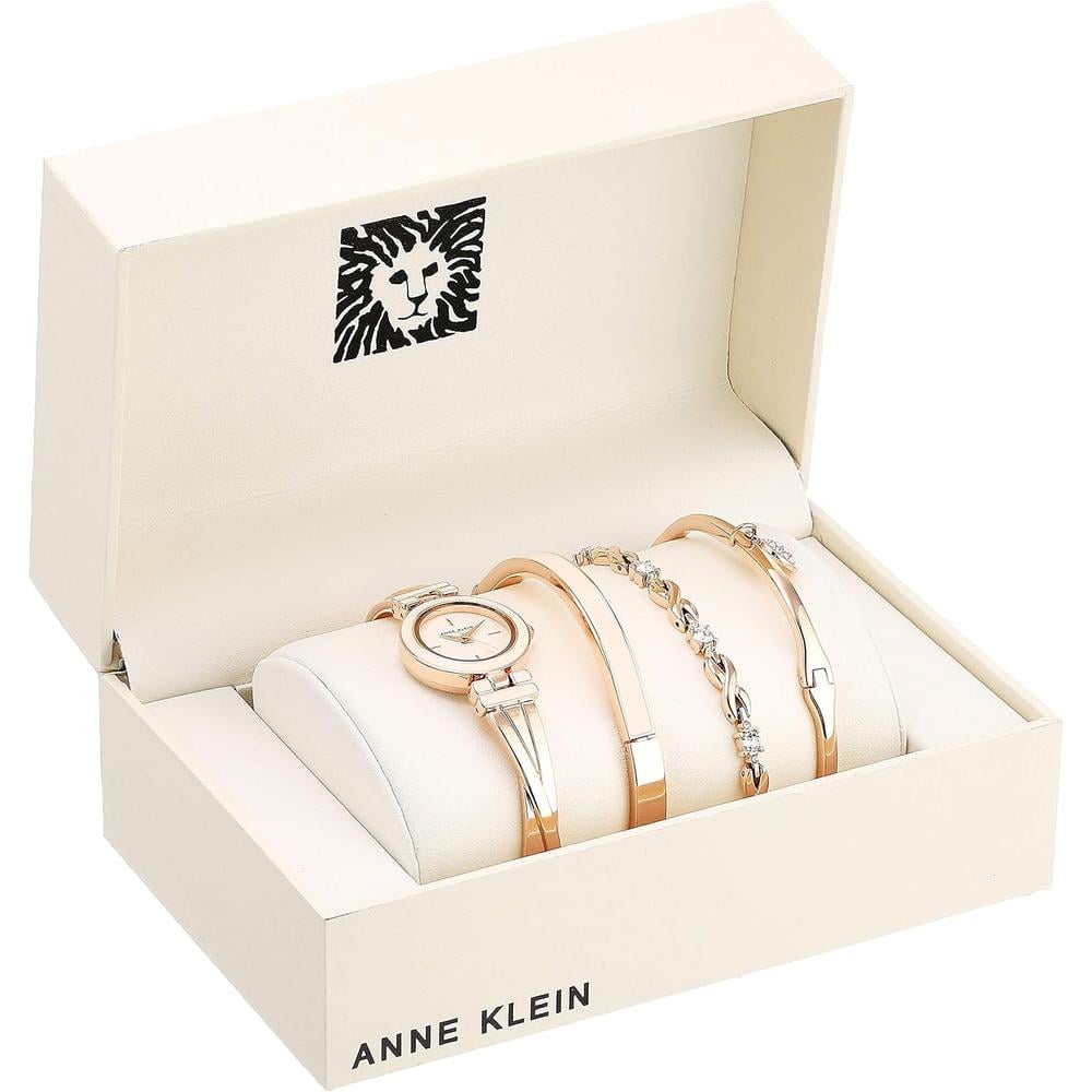 ANNE KLEIN AK/3284LPST SET PARA MUJER: RELOJ CON CRISTALES Y PULSERAS | ORO ROSA/ROSADO - 3