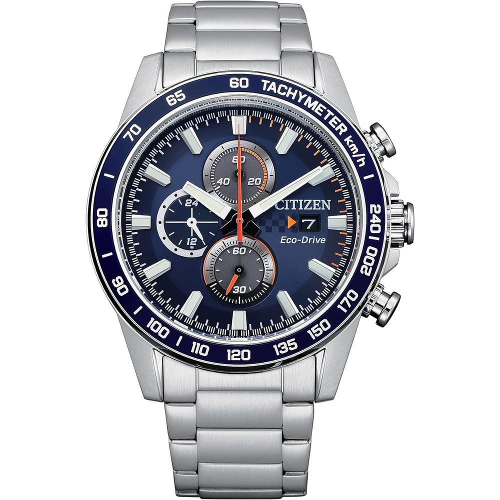 CITIZEN CA0781-50L RELOJ MASCULINO ECO-DRIVE CON TAQUÍMETRO Y CRISTAL ESFÉRICO | ESFERA AZUL - 1