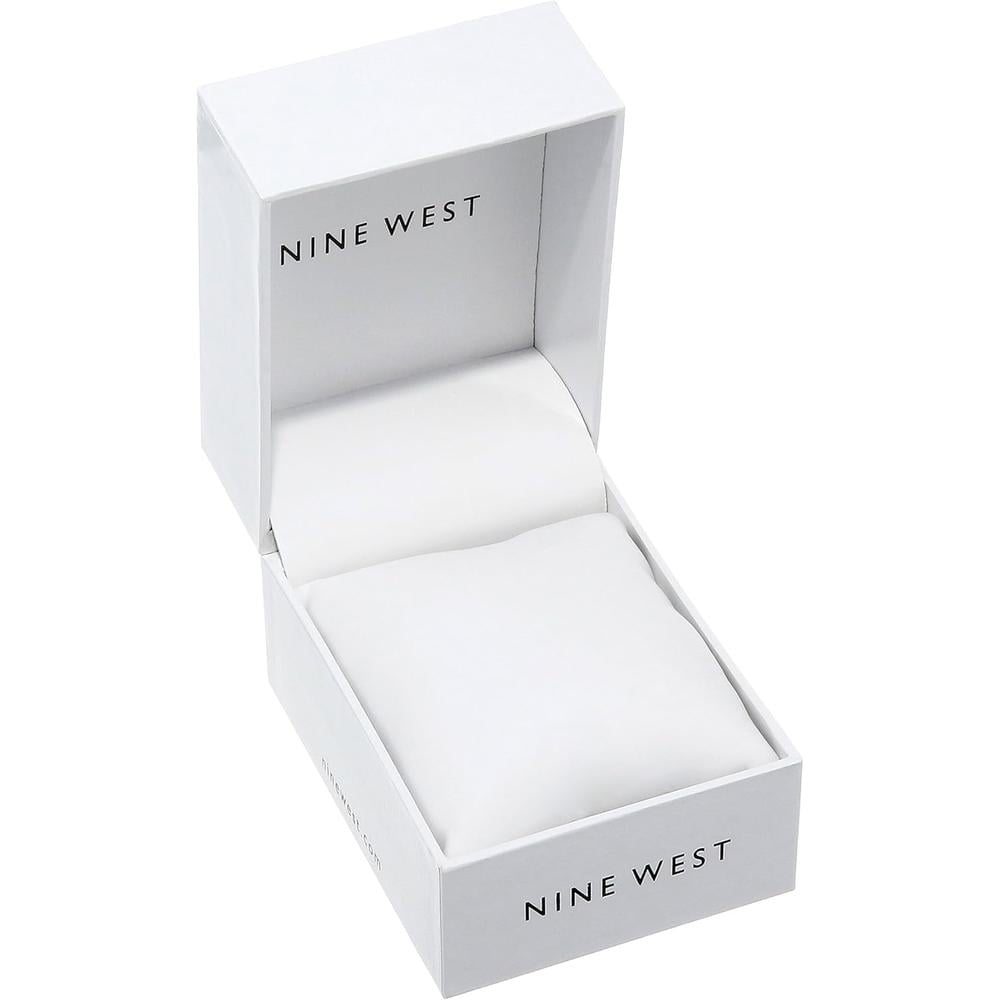 NINE WEST NW-2044FLBY RELOJ CON ESFERA DECORADA Y CORREA LISA PARA MUJER | NEGRO/PLATA - 4