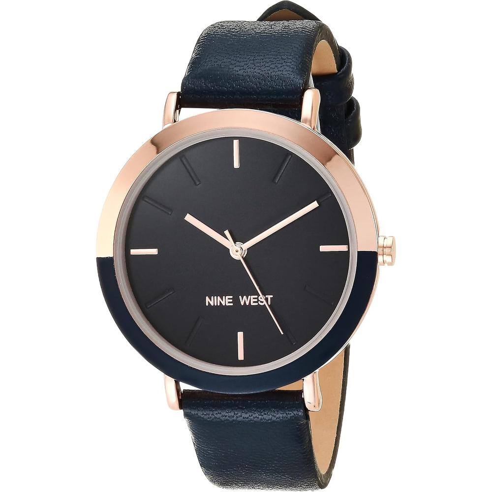 NINE WEST NW/2346GPGN RELOJ PARA DAMA CON CORREA CLÁSICA | AZUL MARINO/ORO ROSA - 2