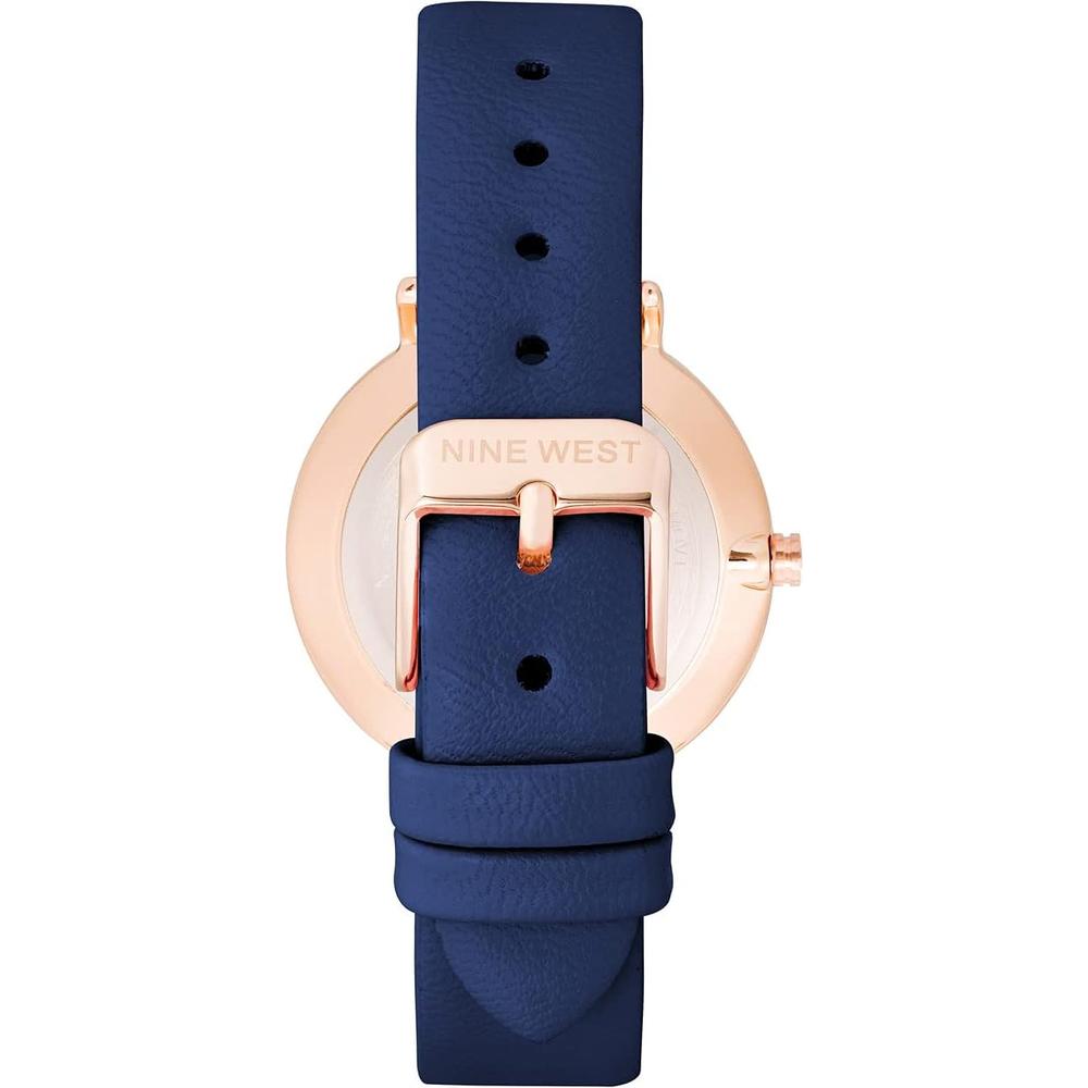 NINE WEST NW/2346GPGN RELOJ PARA DAMA CON CORREA CLÁSICA | AZUL MARINO/ORO ROSA - 4