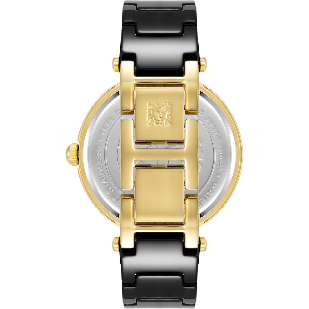 ANNE KLEIN AK/1018RGRD RELOJ PARA MUJER DE CERÁMICA CON DIAMANTE AUTÉNTICO | DARK/ORO - 4