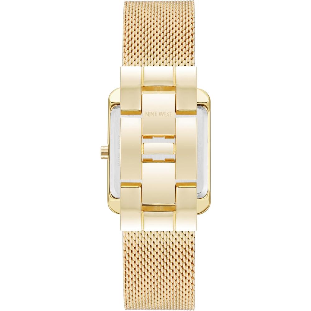 NINE WEST NW/2090CHGB RELOJ FEMENINO CON CORREA TIPO MALLA | DORADO/NEGRO - 4