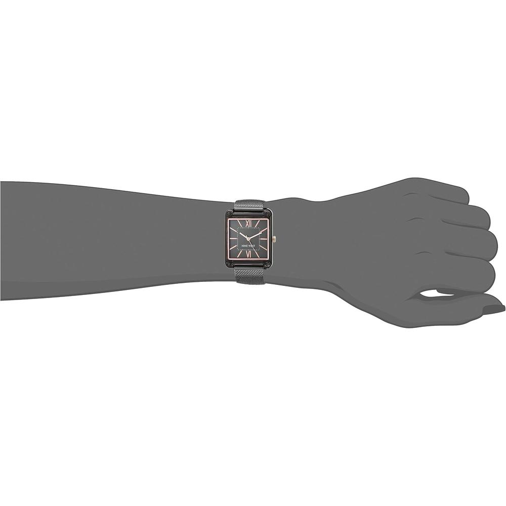 NINE WEST NW/2090CHGB RELOJ FEMENINO CON CORREA TIPO MALLA | GUNMETAL GREY - 3