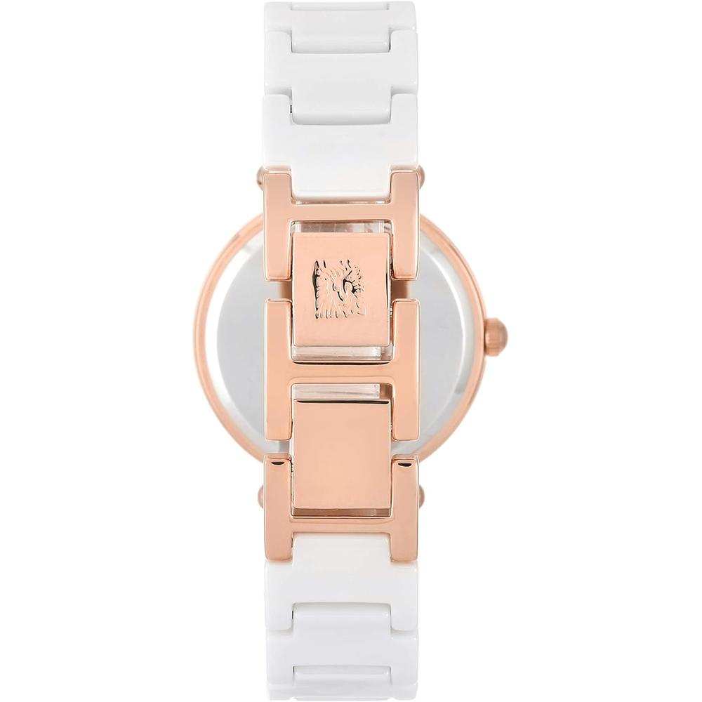 ANNE KLEIN AK/1018RGRD RELOJ PARA MUJER DE CERÁMICA CON DIAMANTE AUTÉNTICO | BLANCO/ORO ROSA - 3