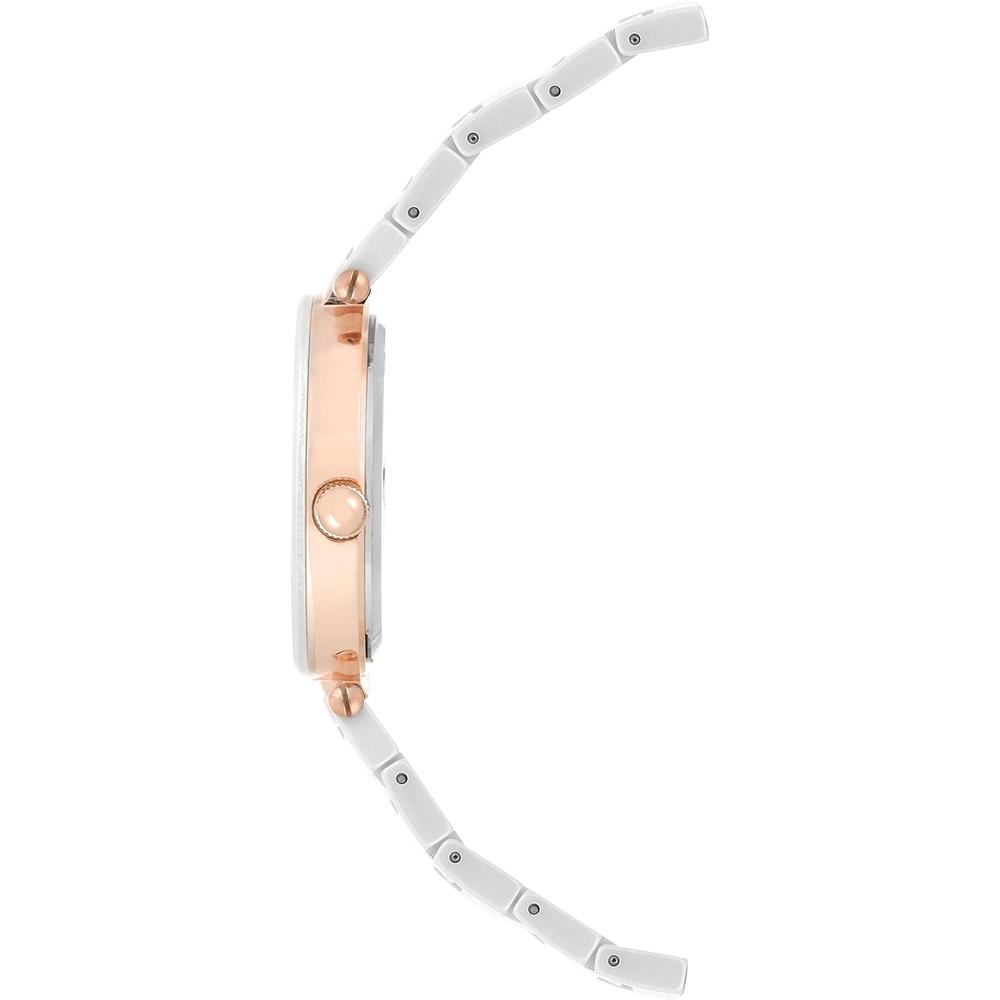 ANNE KLEIN AK/1018RGRD RELOJ PARA MUJER DE CERÁMICA CON DIAMANTE AUTÉNTICO | BLANCO/ORO ROSA - 4