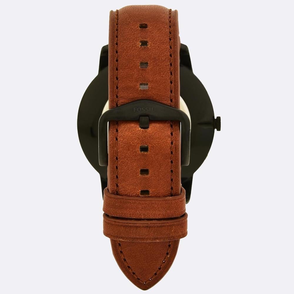 FOSSIL FS5459 RELOJ MINIMALISTA DE CUARZO PARA HOMBRE CON CORREA DE CUERO | NEGRO,MARRÓN - 3