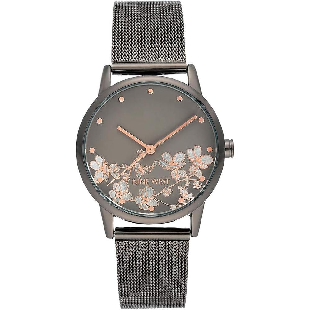 NINE WEST NW/2429FLGY RELOJ FEMENINO CON CORREA TIPO BRAZALETE | PLATA/GRIS - 1