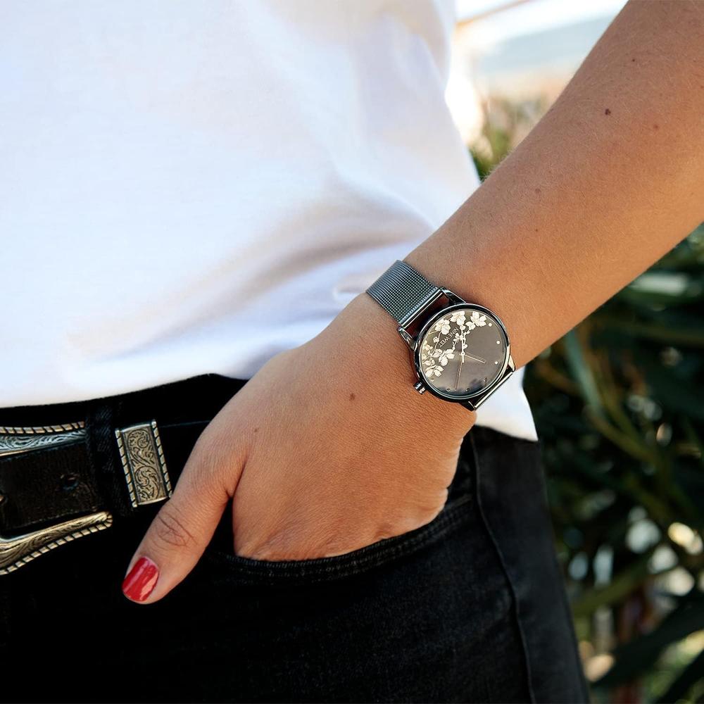 NINE WEST NW/2429FLGY RELOJ FEMENINO CON CORREA TIPO BRAZALETE | PLATA/GRIS - 3
