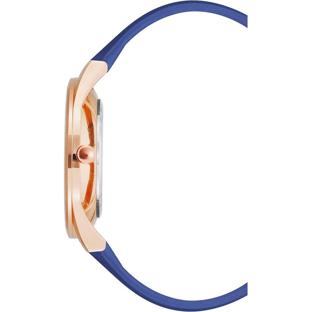 NINE WEST NW/1995SVBK RELOJ ELEGANTE CON CORREA | AZUL MARINO/ROSA DORADO - 5