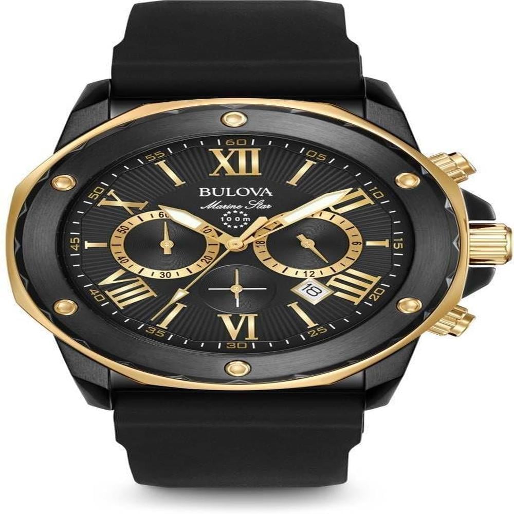 BULOVA 98B278 RELOJ MARINE STAR SERIES A PARA HOMBRE CON CRONÓGRAFO Y SILICONA | NEGRO - 1