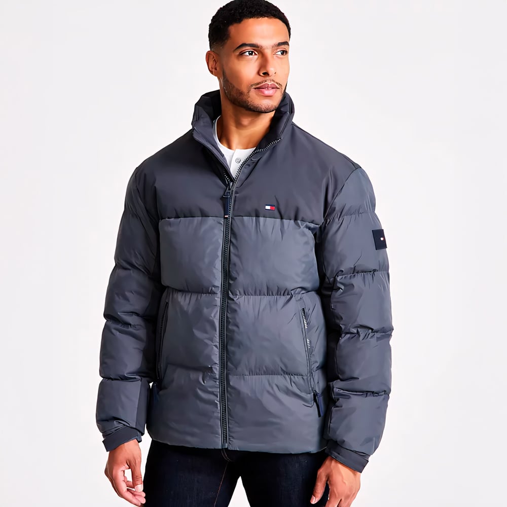 TOMMY HILFIGER MIXED-MEDIA PUFFER CASACA HOMBRE - 1