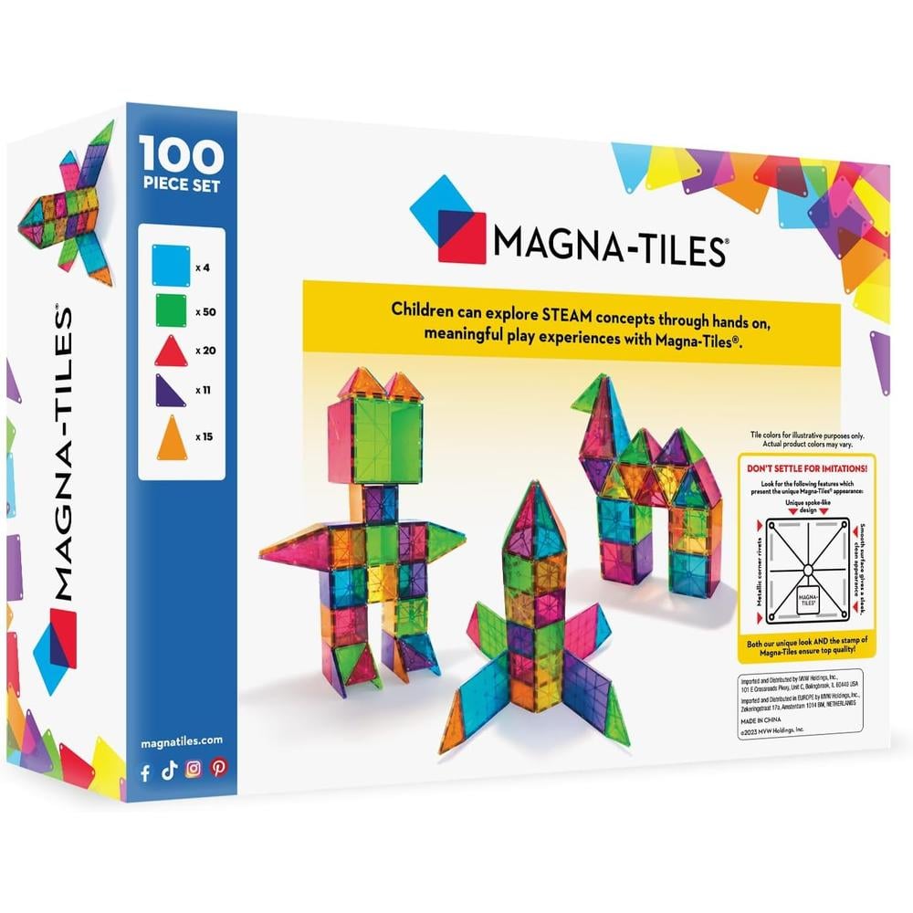 MAGNA-TILES - CLÁSICO 100-PIEZAS SET DE CONSTRUCCIÓN MAGNÉTICO - 2