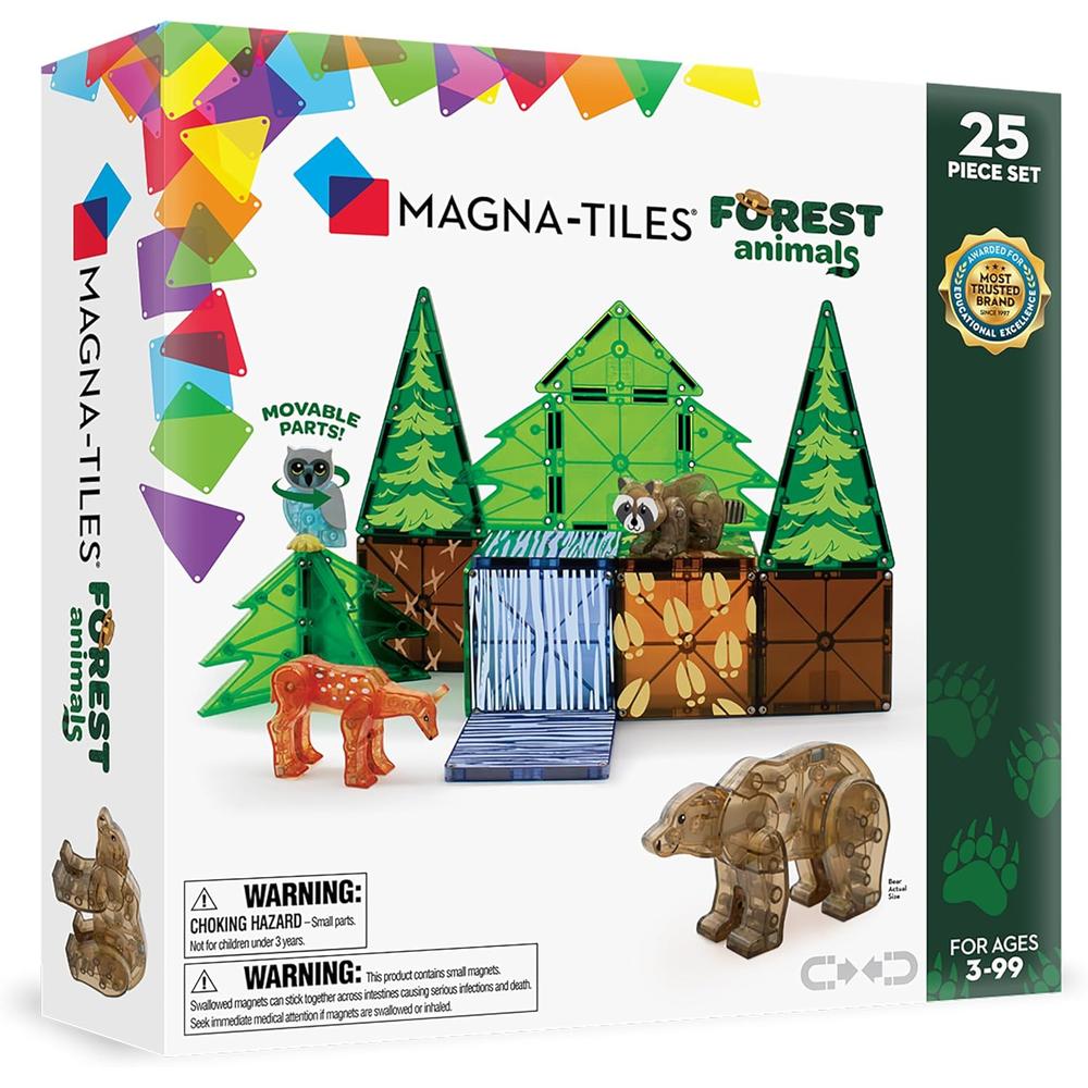 MAGNA-TILES - FOREST ANIMALES 25-PIEZAS SET DE CONSTRUCCIÓN MAGNÉTICO - 1