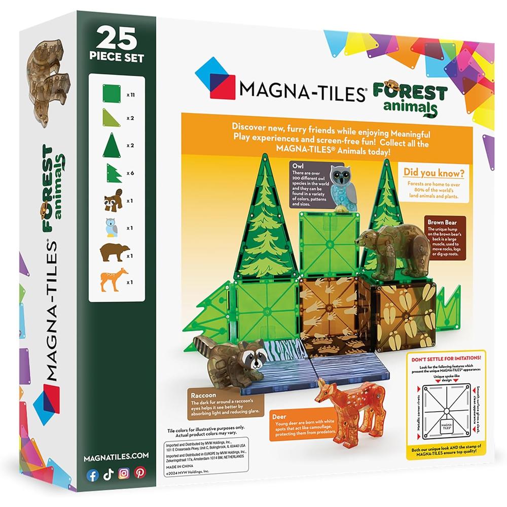 MAGNA-TILES - FOREST ANIMALES 25-PIEZAS SET DE CONSTRUCCIÓN MAGNÉTICO - 2