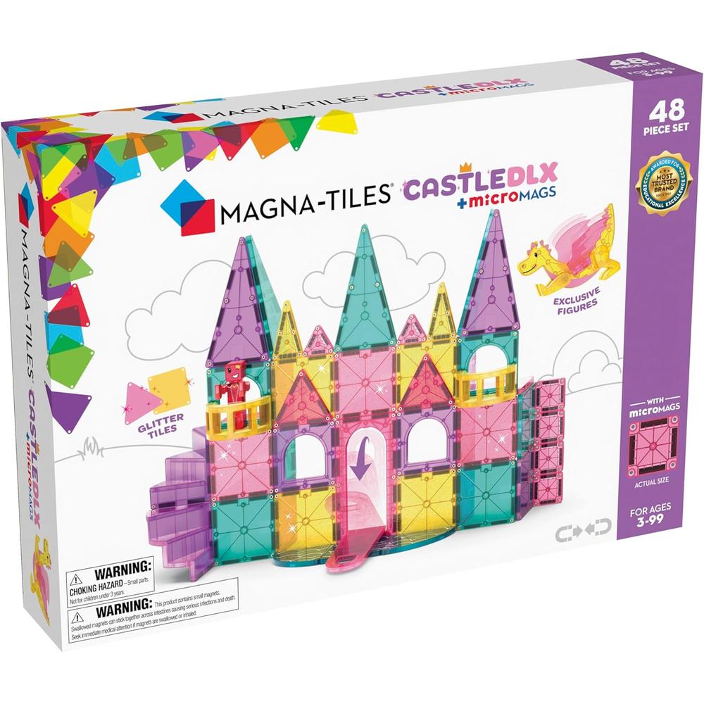 MAGNA-TILES - CASTILLO DLX 48-PIEZAS SET DE CONSTRUCCIÓN MAGNÉTICO - 1