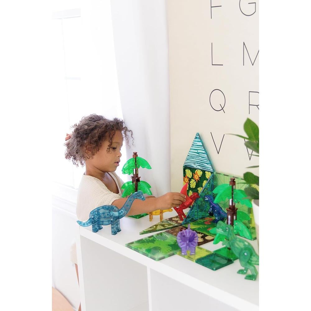 MAGNA-TILES - MUNDO DINOSAURIO XL 50-PIEZAS SET DE CONSTRUCCIÓN MAGNÉTICO - 3