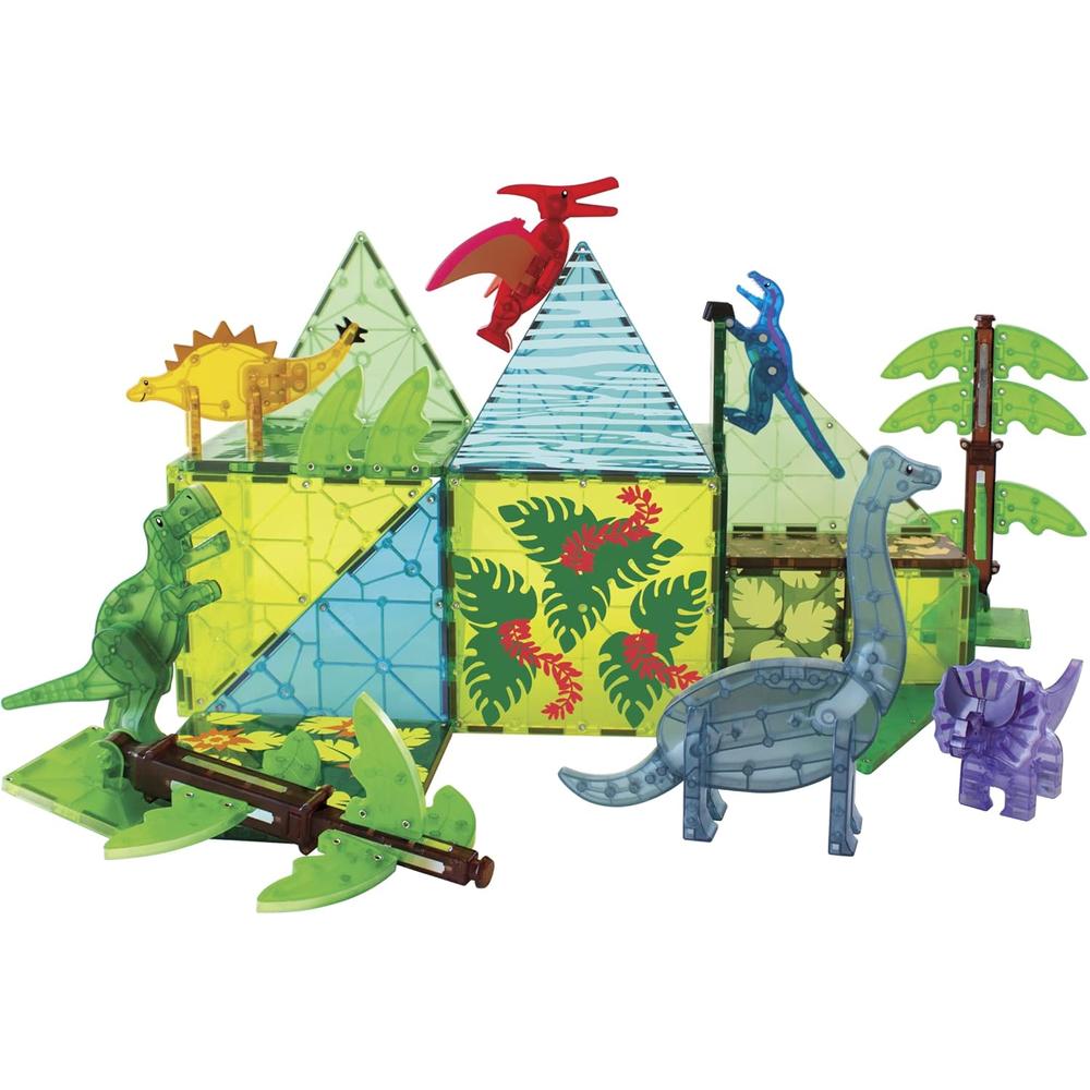 MAGNA-TILES - MUNDO DINOSAURIO XL 50-PIEZAS SET DE CONSTRUCCIÓN MAGNÉTICO - 5