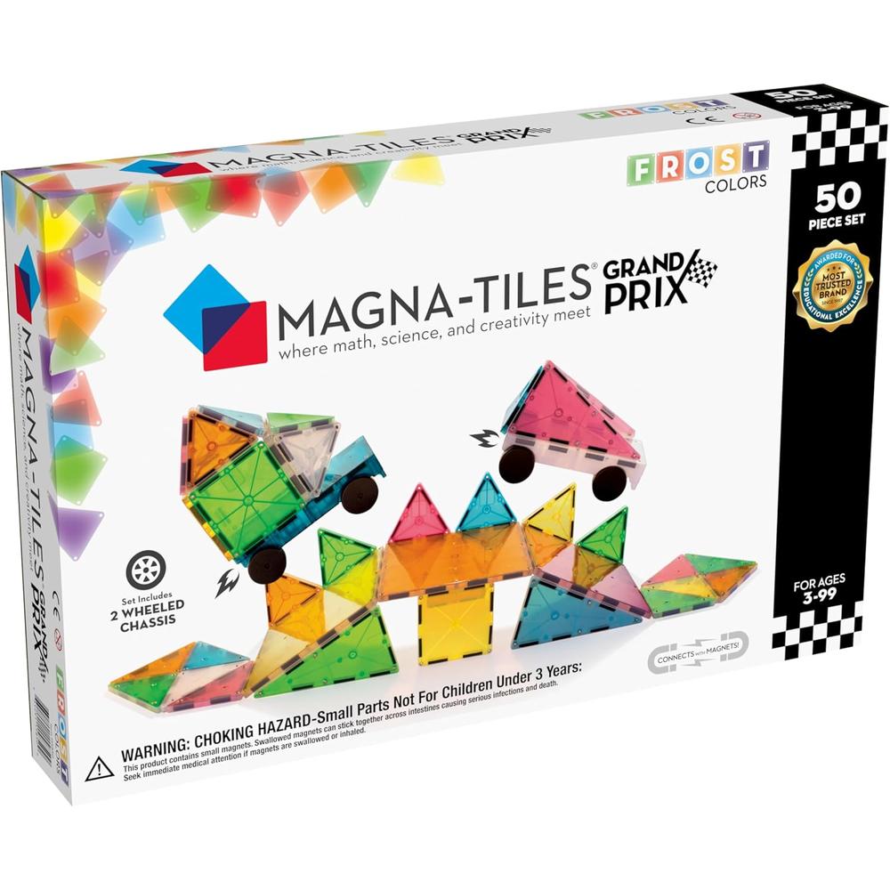 MAGNA-TILES - GRAND PRIX 50-PIEZAS SET DE CONSTRUCCIÓN MAGNÉTICO | ESMERILADO - 1