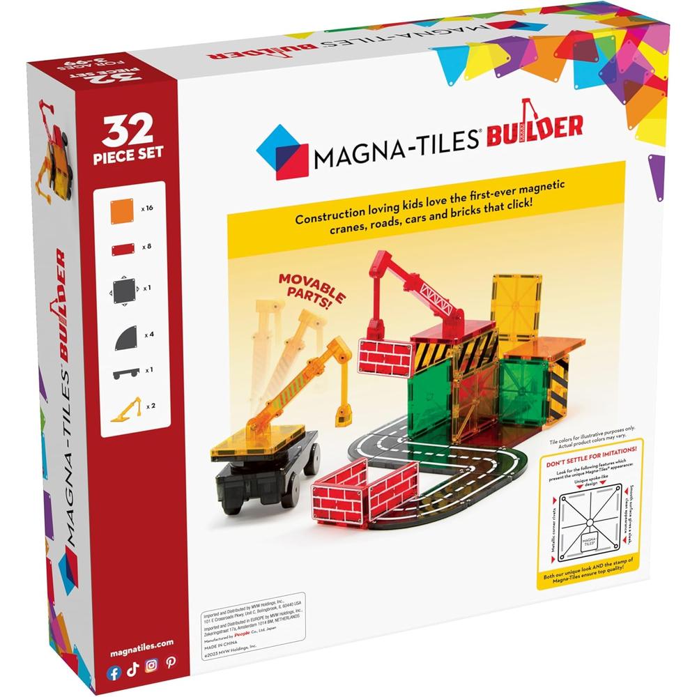 MAGNA-TILES - BUILDER 32-PIEZAS SET DE CONSTRUCCIÓN MAGNÉTICO - 2