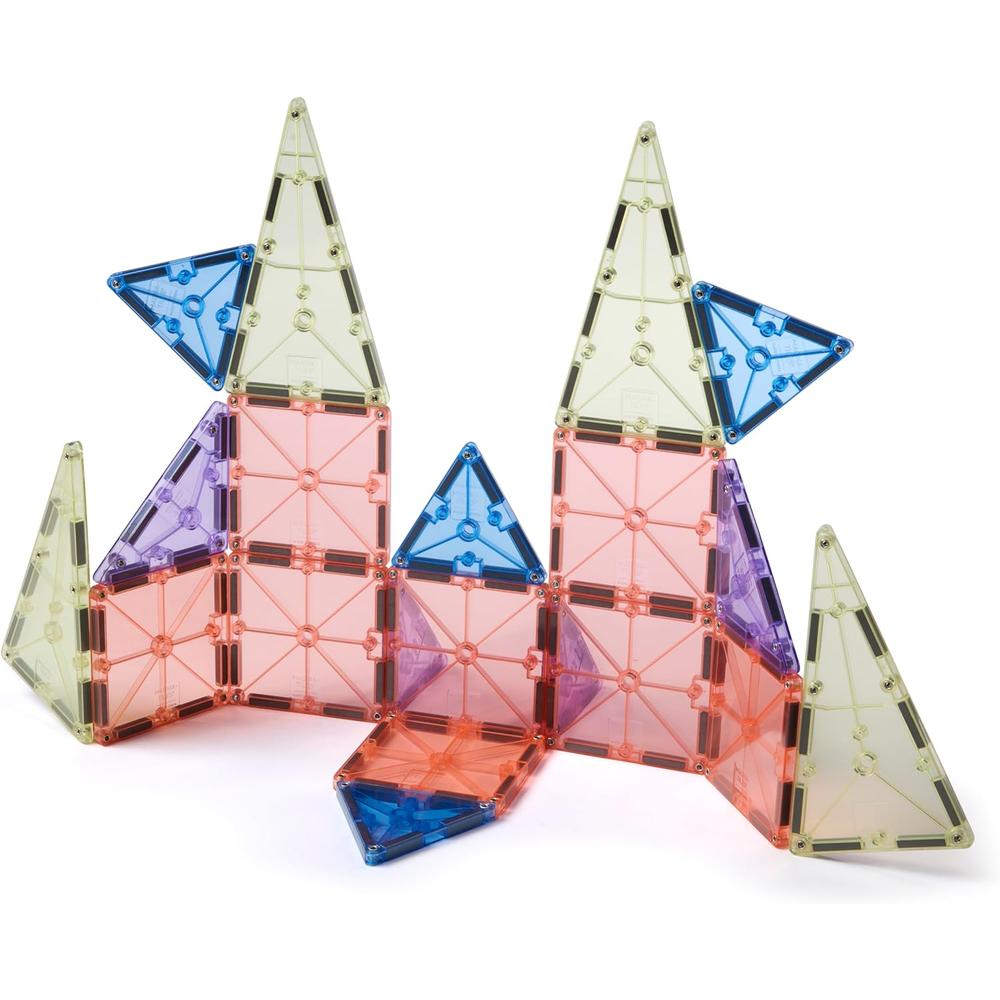 MAGNA-TILES - 20-PIEZAS SET DE CONSTRUCCIÓN MAGNÉTICO | PASTEL - 1