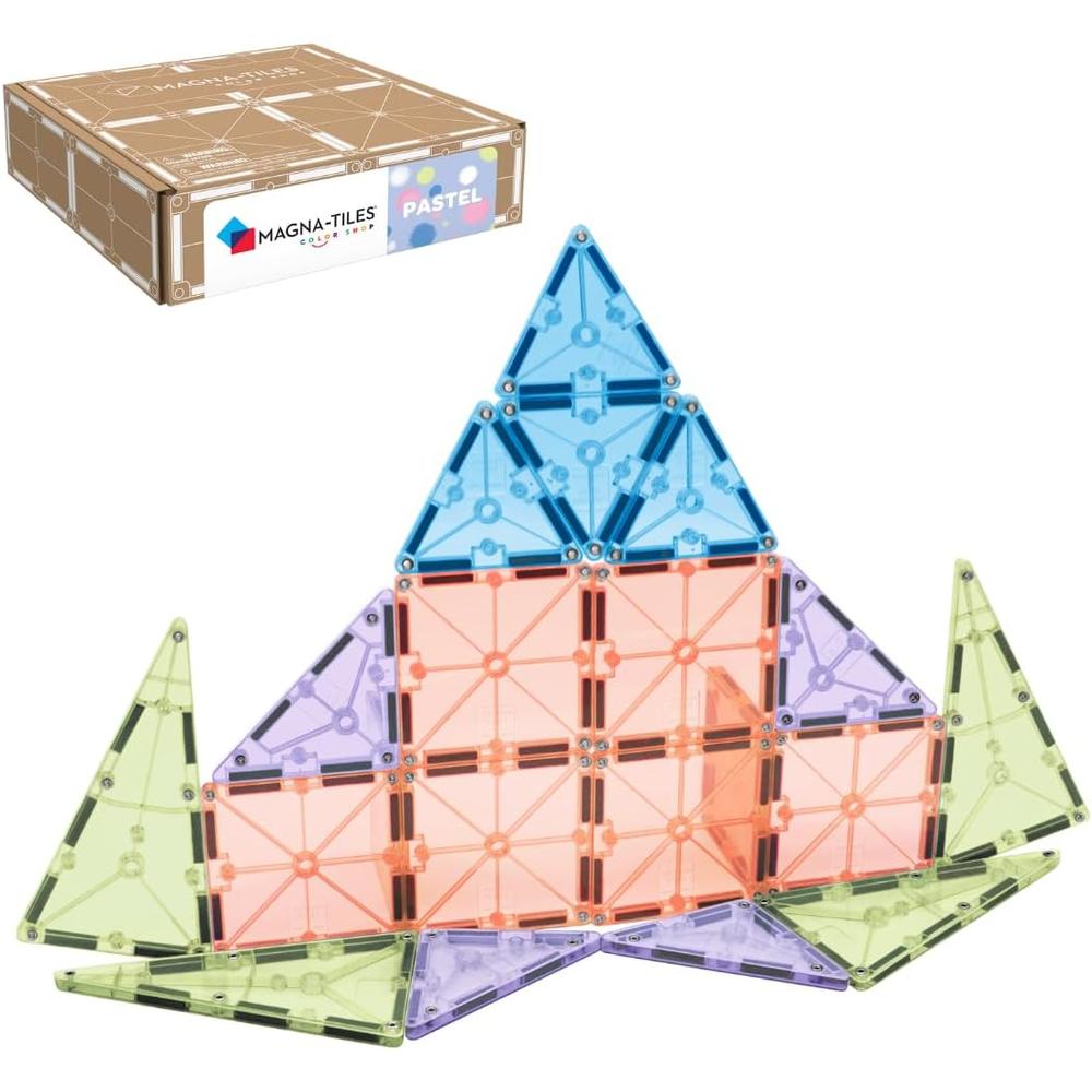 MAGNA-TILES - 20-PIEZAS SET DE CONSTRUCCIÓN MAGNÉTICO | PASTEL - 2