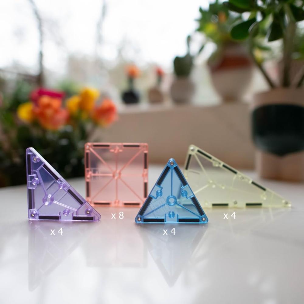MAGNA-TILES - 20-PIEZAS SET DE CONSTRUCCIÓN MAGNÉTICO | PASTEL - 3