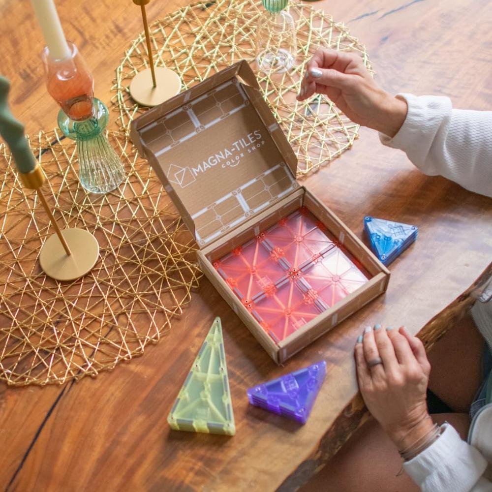 MAGNA-TILES - 20-PIEZAS SET DE CONSTRUCCIÓN MAGNÉTICO | PASTEL - 5