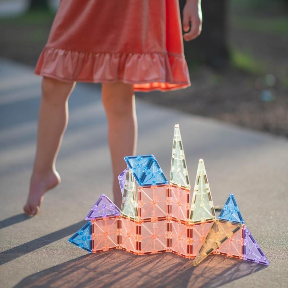MAGNA-TILES - 20-PIEZAS SET DE CONSTRUCCIÓN MAGNÉTICO | PASTEL - 6