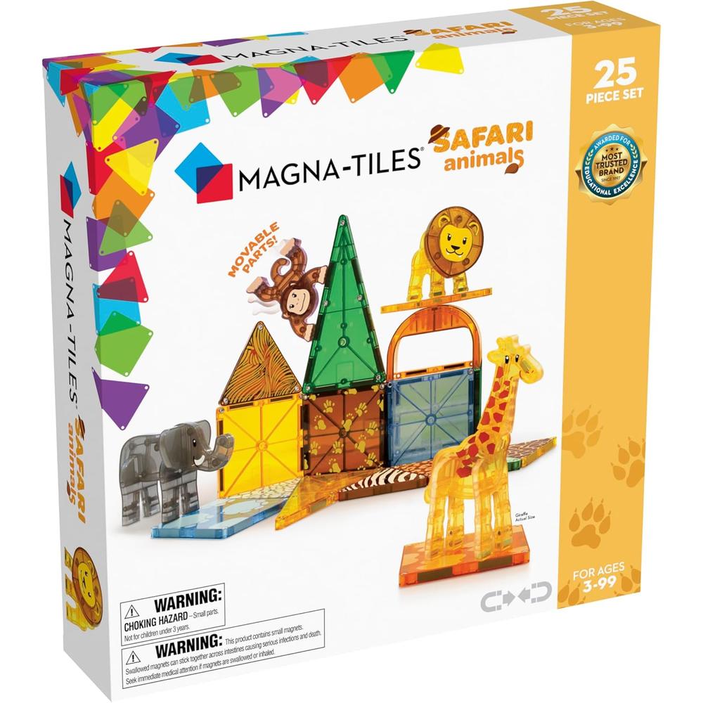 MAGNA-TILES - SAFARI ANIMALES 25-PIEZAS SET DE CONSTRUCCIÓN MAGNÉTICO - 1