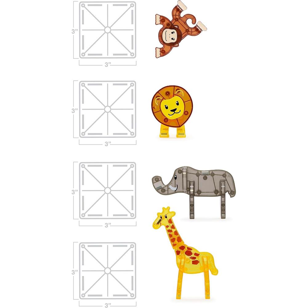 MAGNA-TILES - SAFARI ANIMALES 25-PIEZAS SET DE CONSTRUCCIÓN MAGNÉTICO - 4
