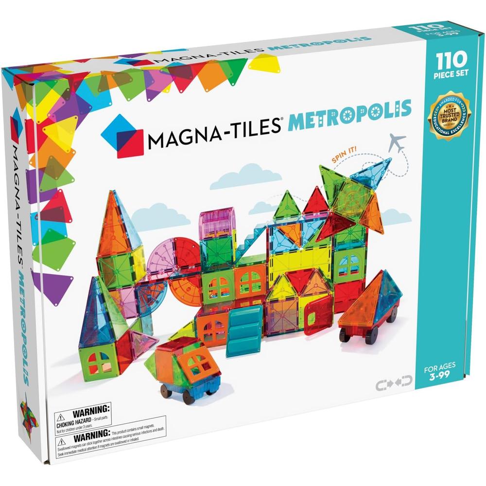MAGNA-TILES - METROPOLIS 110-PIEZAS SET DE CONSTRUCCIÓN MAGNÉTICO - 1