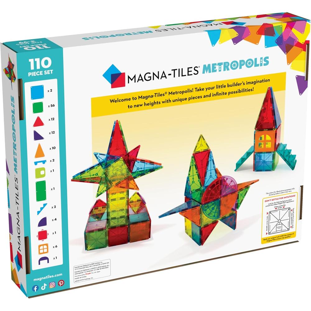 MAGNA-TILES - METROPOLIS 110-PIEZAS SET DE CONSTRUCCIÓN MAGNÉTICO - 2
