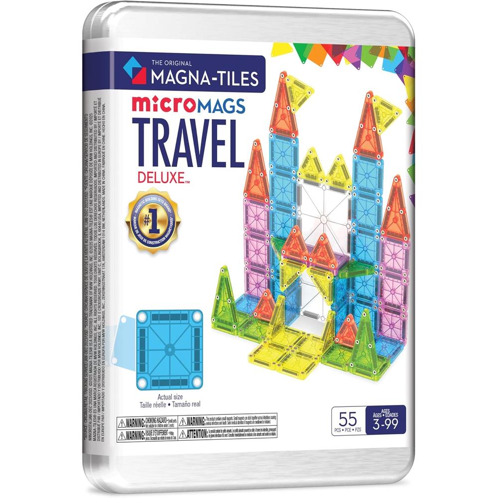 MAGNA-TILES - MICROMAGS TRAVEL SET DELUXE 55-PIEZAS SET DE CONSTRUCCIÓN MAGNÉTICO - 1
