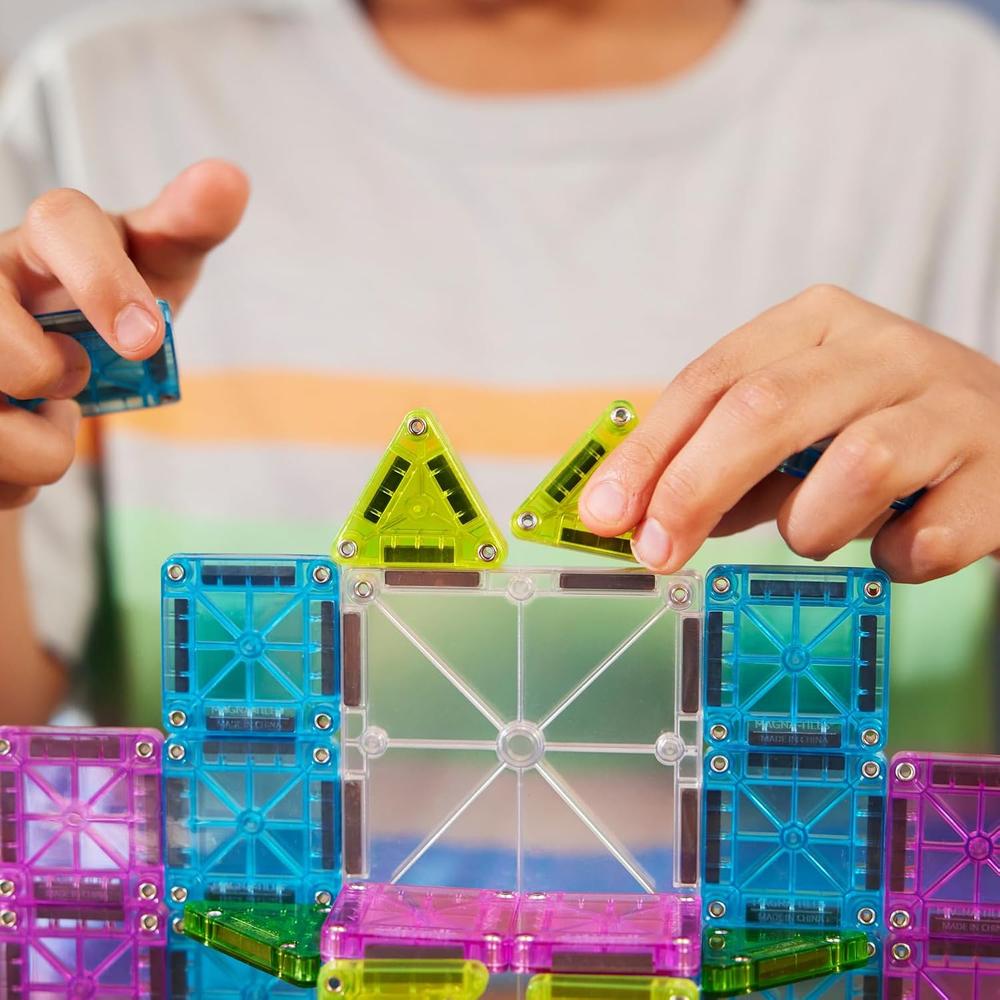 MAGNA-TILES - MICROMAGS TRAVEL SET DELUXE 55-PIEZAS SET DE CONSTRUCCIÓN MAGNÉTICO - 3