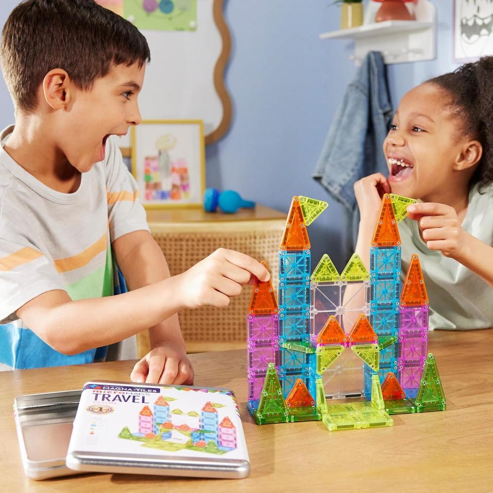 MAGNA-TILES - MICROMAGS TRAVEL SET DELUXE 55-PIEZAS SET DE CONSTRUCCIÓN MAGNÉTICO - 5
