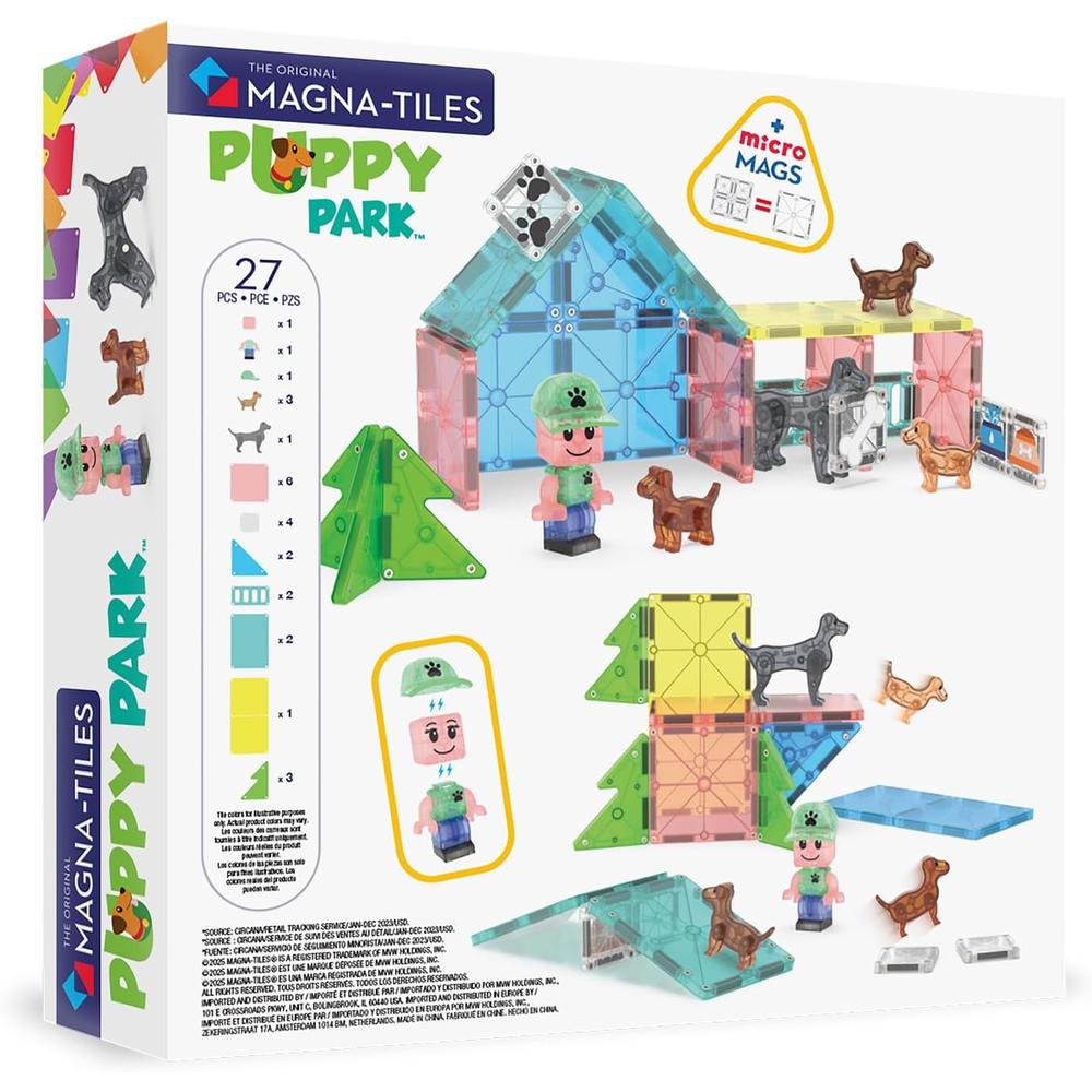 MAGNA-TILES - PUPPY PARK 27-PIEZAS SET DE CONSTRUCCIÓN MAGNÉTICO - 2