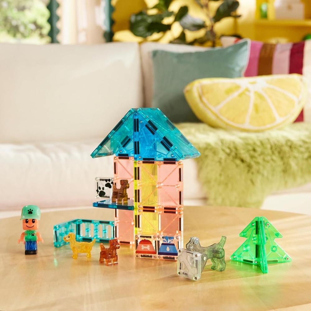 MAGNA-TILES - PUPPY PARK 27-PIEZAS SET DE CONSTRUCCIÓN MAGNÉTICO - 3