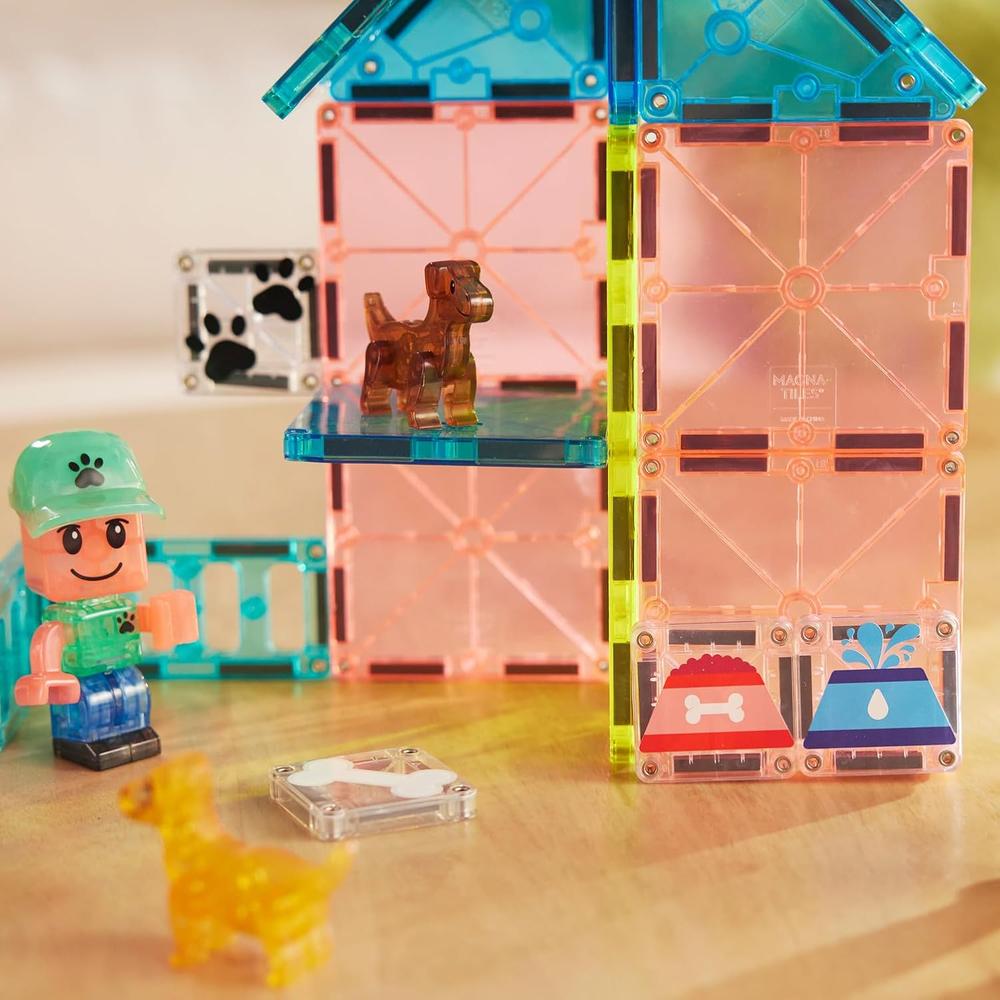MAGNA-TILES - PUPPY PARK 27-PIEZAS SET DE CONSTRUCCIÓN MAGNÉTICO - 4