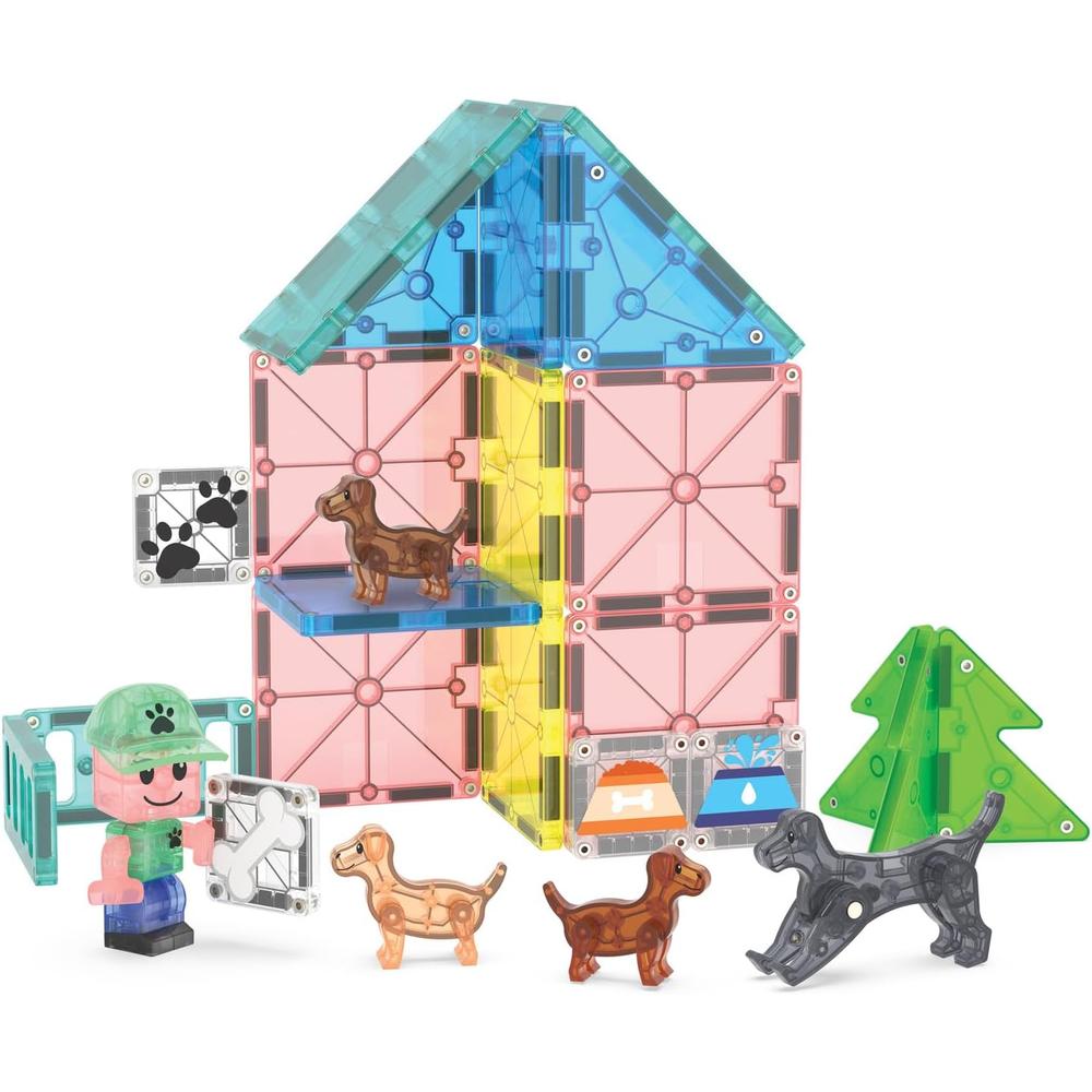MAGNA-TILES - PUPPY PARK 27-PIEZAS SET DE CONSTRUCCIÓN MAGNÉTICO - 6