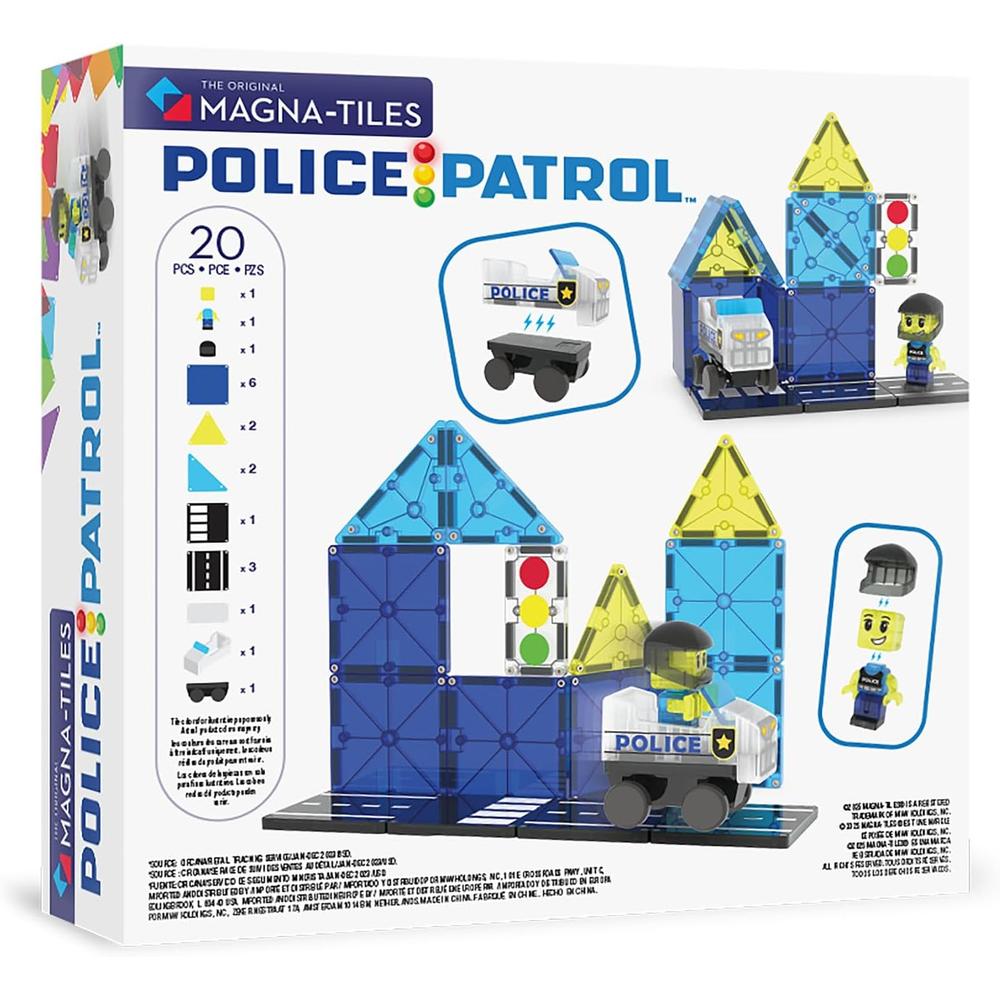 MAGNA-TILES - POLICÍA 20-PIEZAS SET DE CONSTRUCCIÓN MAGNÉTICO - 2