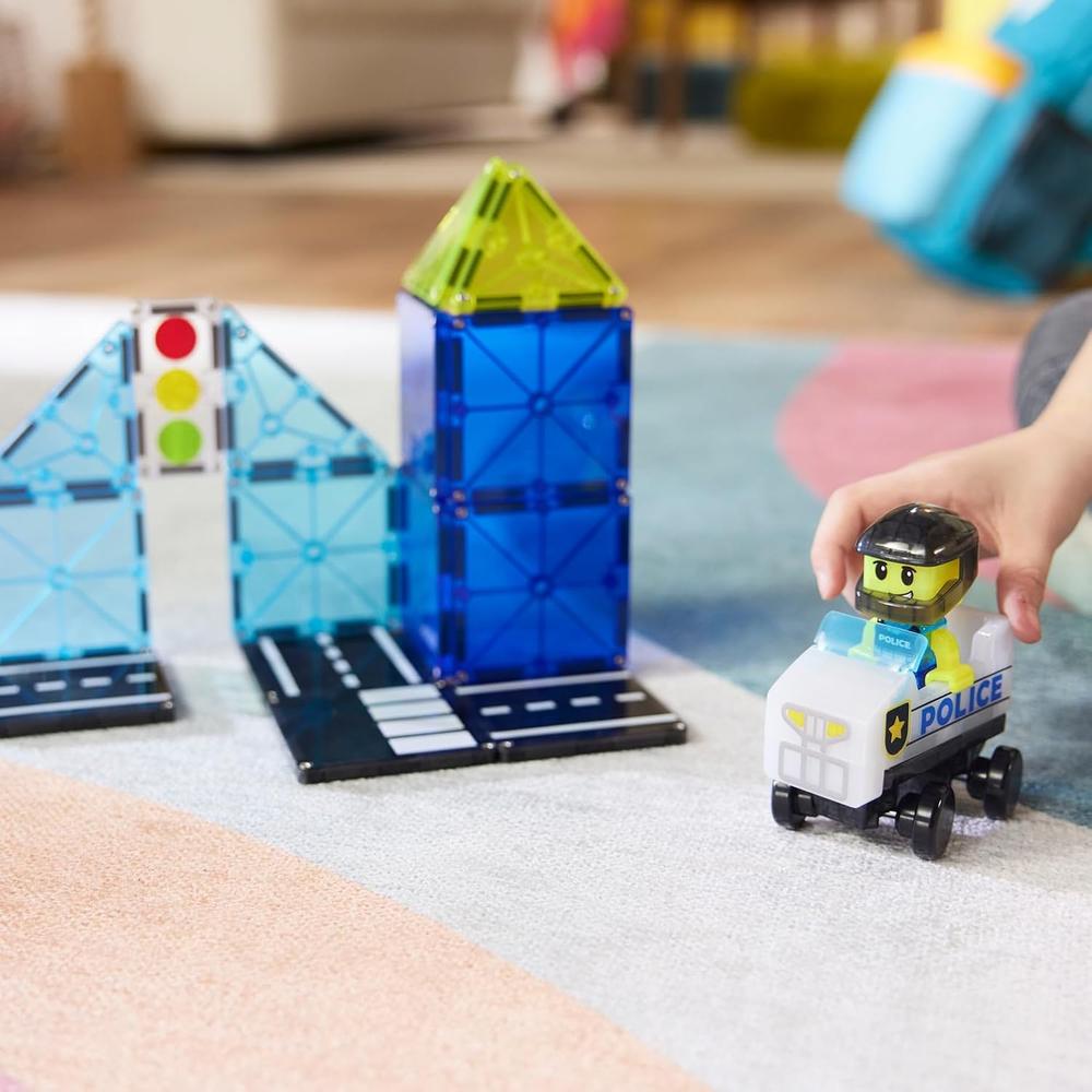MAGNA-TILES - POLICÍA 20-PIEZAS SET DE CONSTRUCCIÓN MAGNÉTICO - 3