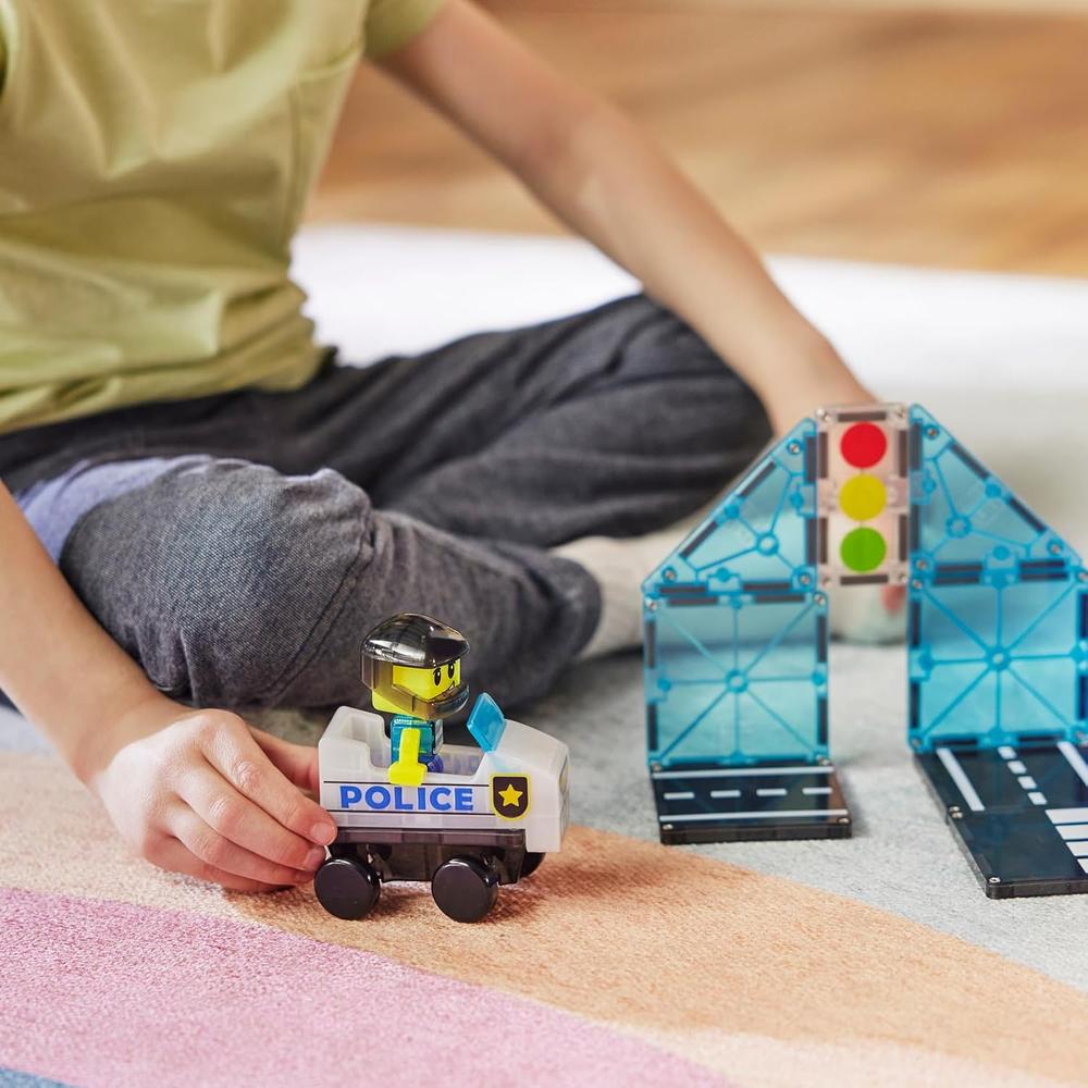 MAGNA-TILES - POLICÍA 20-PIEZAS SET DE CONSTRUCCIÓN MAGNÉTICO - 5