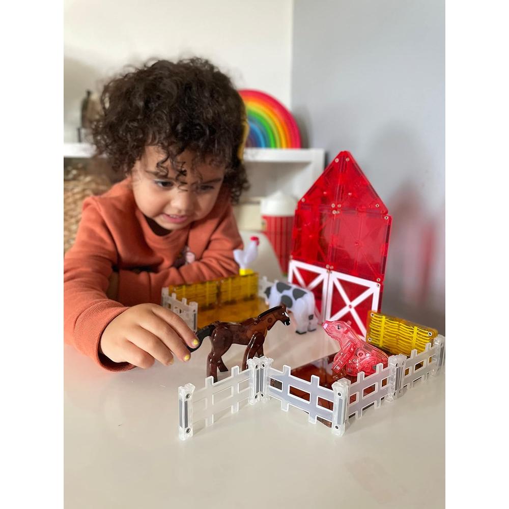 MAGNA-TILES - GRANJA ANIMALES 25-PIEZAS SET DE CONSTRUCCIÓN MAGNÉTICO - 4