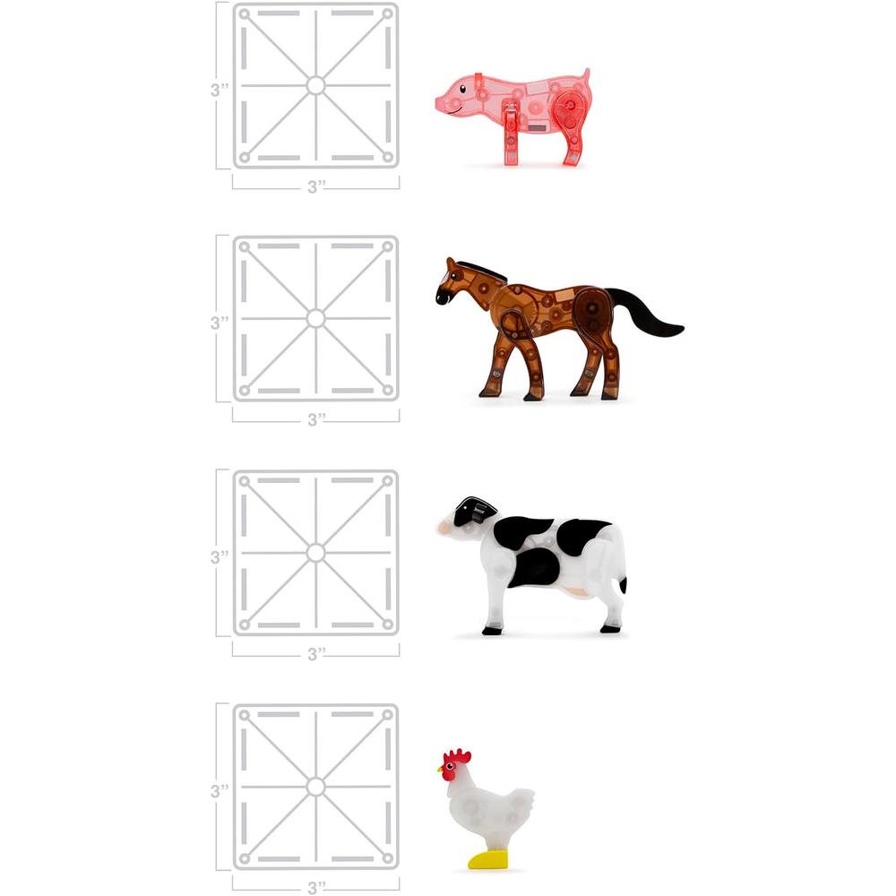 MAGNA-TILES - GRANJA ANIMALES 25-PIEZAS SET DE CONSTRUCCIÓN MAGNÉTICO - 5