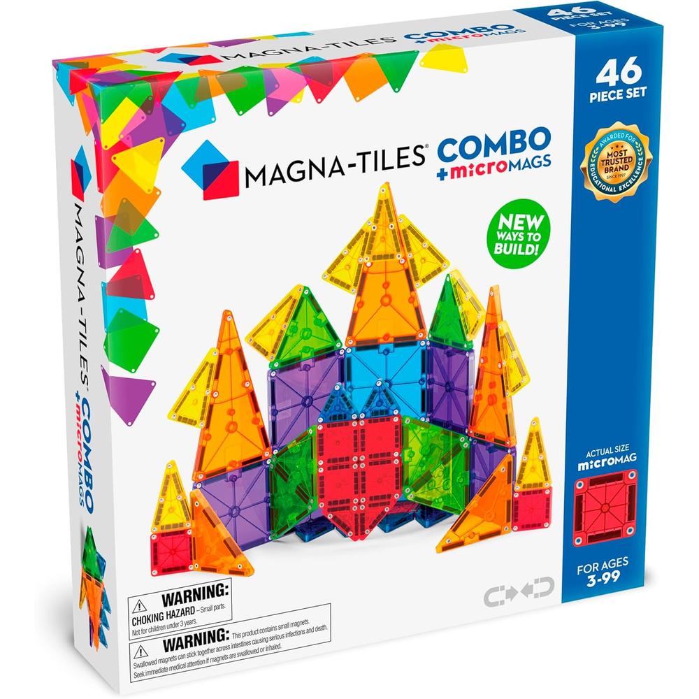 MAGNA-TILES - COMBO 46-PIEZAS SET DE CONSTRUCCIÓN MAGNÉTICO - 1