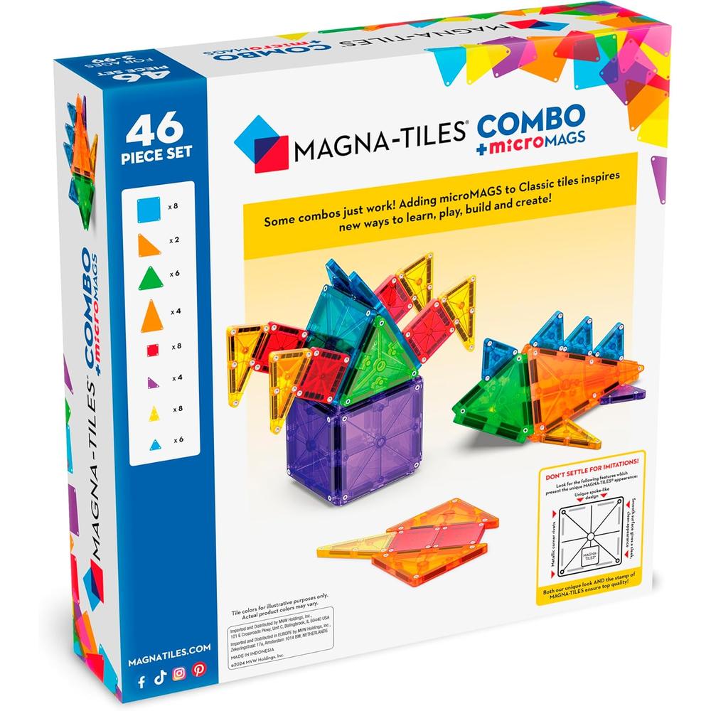 MAGNA-TILES - COMBO 46-PIEZAS SET DE CONSTRUCCIÓN MAGNÉTICO - 2