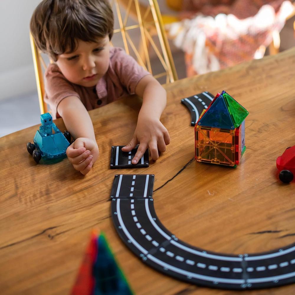 MAGNA-TILES - SET XTRAS: ROADS 12 PIEZAS SET DE CONSTRUCCIÓN MAGNÉTICO - 3
